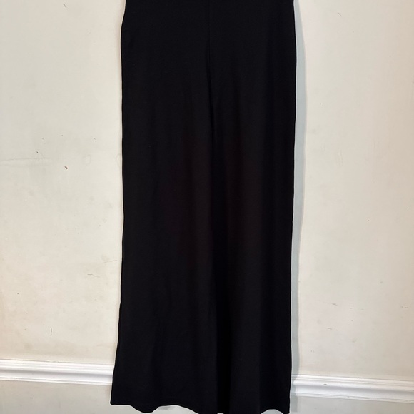 MAX STUDIO LONDON Women's High Rise Elastic Back Wide Leg Pants Black L - Picture 3 of 4